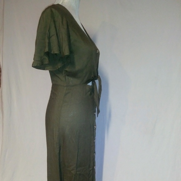 NWOT MiMi Chica Maxi Dress w/Slit Button Down - Picture 4 of 8
